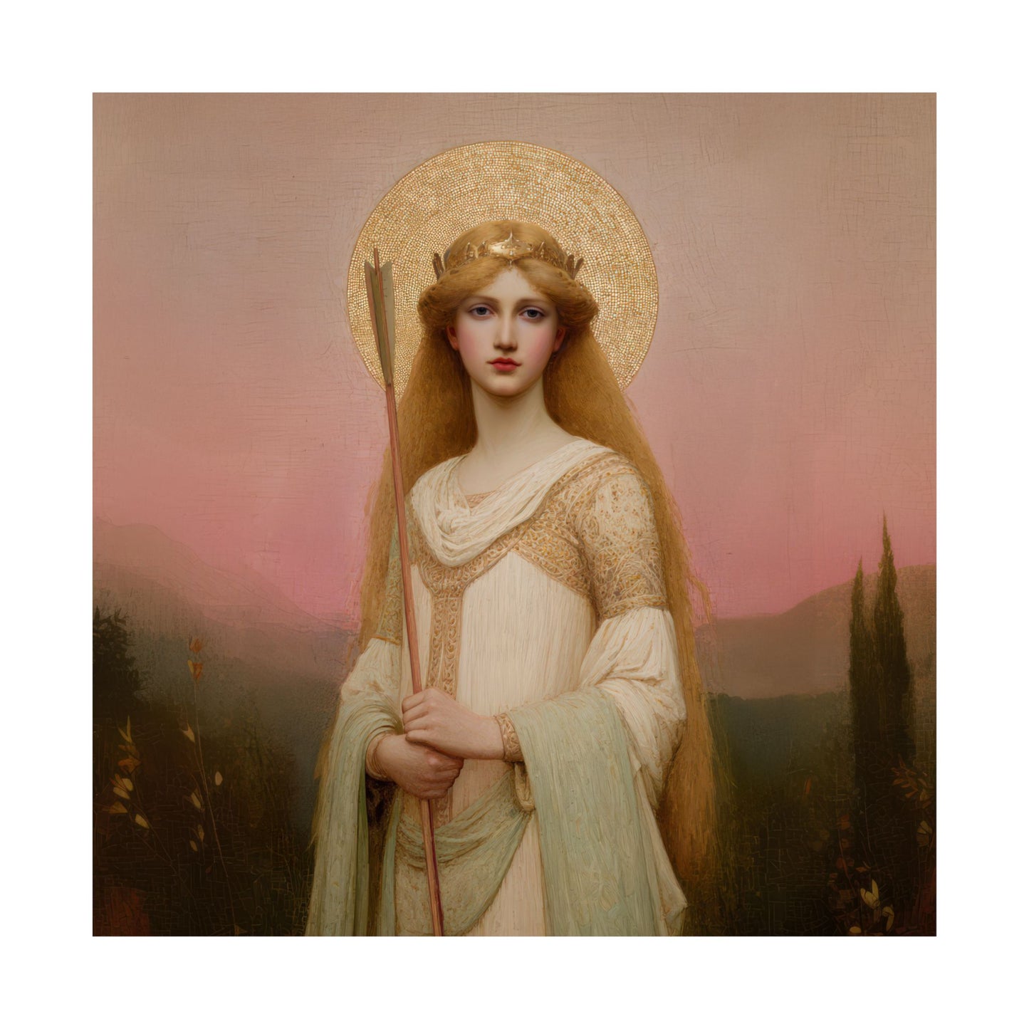 Saint Ursula -  Catholic Art - Multiple Sizes - Premium Posters - Catholic Art - Christian Home - Catholic Saint Art