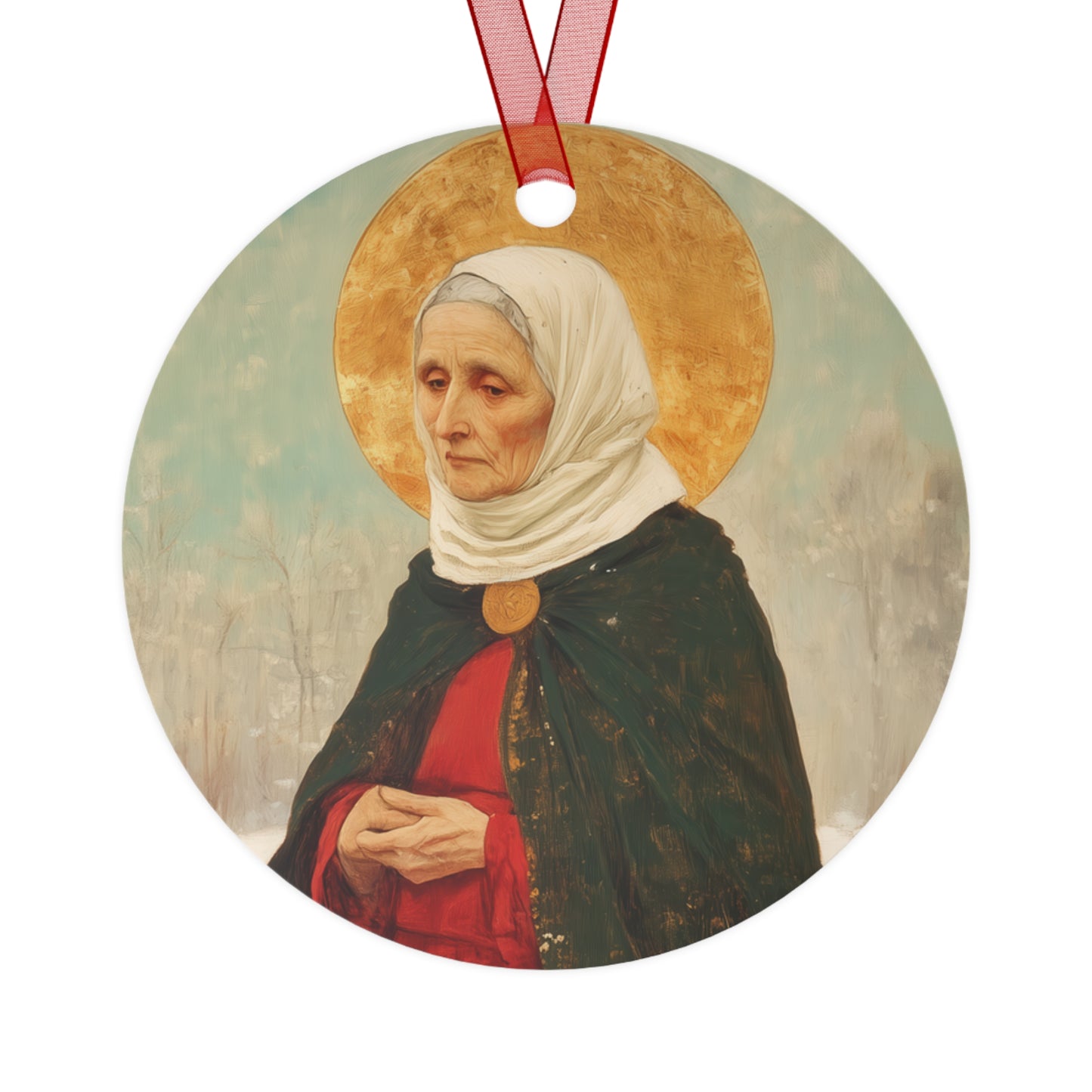 Saint Xenia - Russian Saint Art - Metal Ornament - Religious Holiday Christmas Ornament and Keepsake