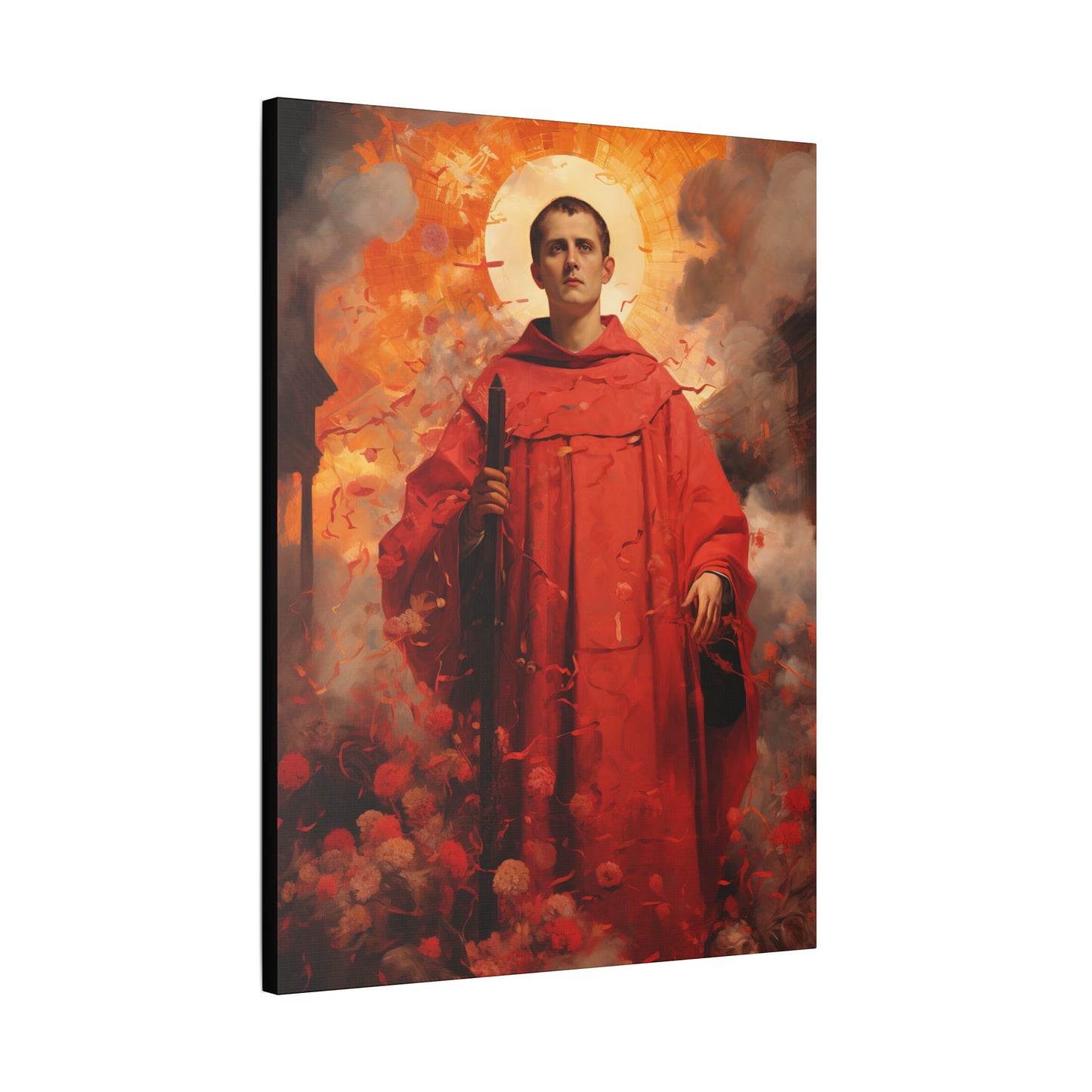 Saint Lawrence Deacon and Martyr Canvas Print - Multiple Sizes - Catholic Home art - Museum Wrapped Canvas - Sanctified Souls Print