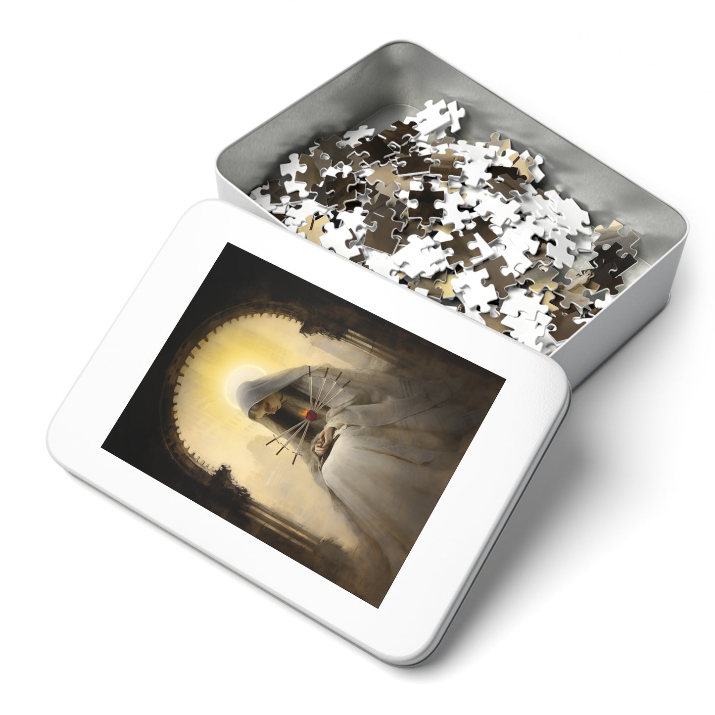 Our Lady of Sorrows Puzzle and Keepsake Tin - Religious Jigsaw Puzzle (30, 110, 252, 500,1000-Piece) - Our Lady of Sorrows