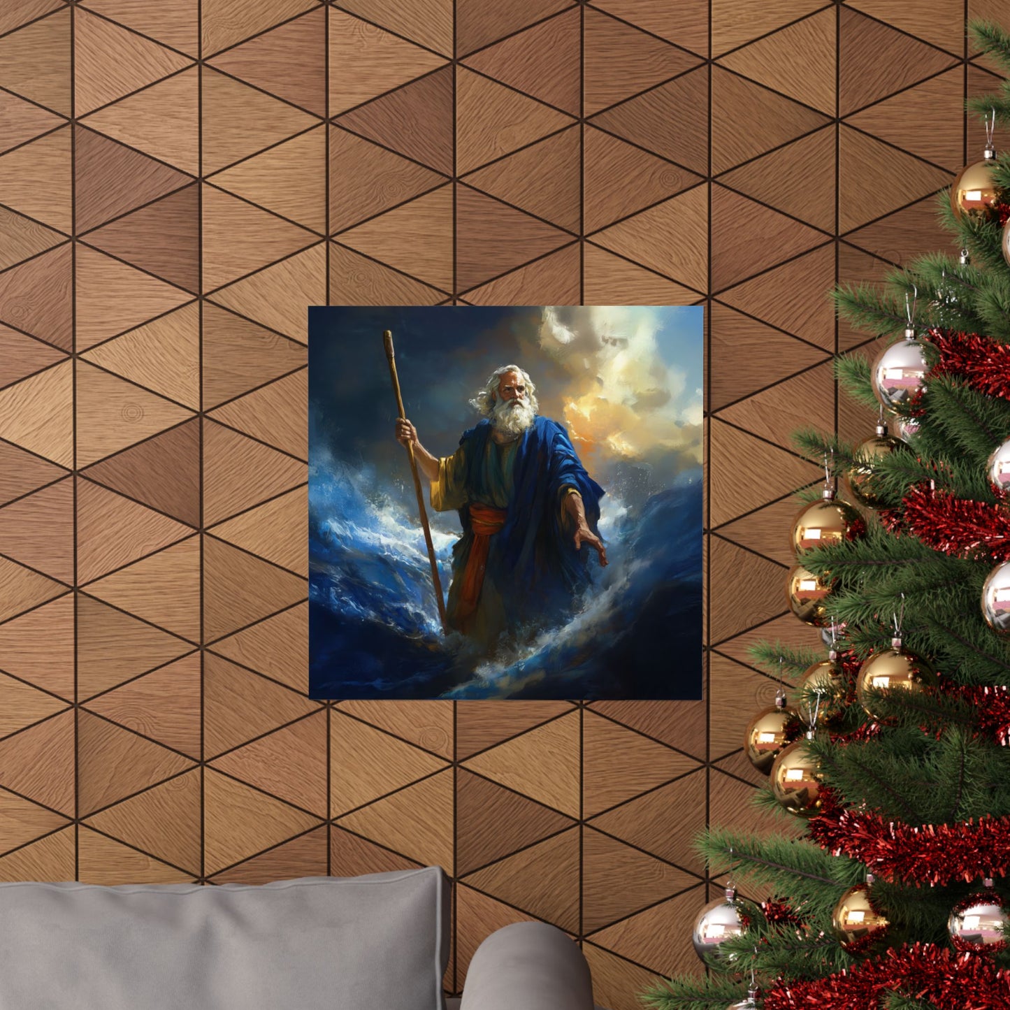 Moses Before the Trembling Sea - Sanctified Souls Print - Multiple Sizes - Premium Matte Vertical Posters