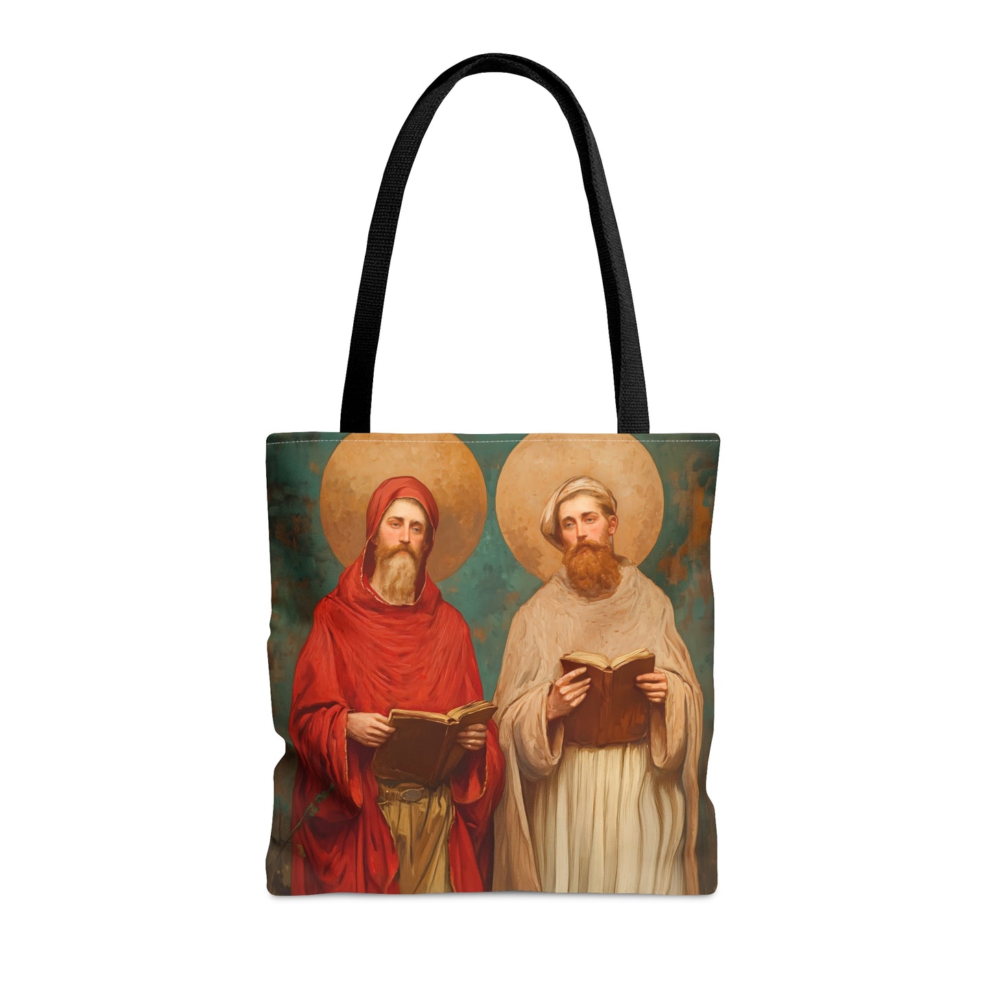 Saints Cosmas and Damian - Tote Bag - Large Medium Small Faith Art Bag - Bible Study Faith Purse - Double Sided Prayer Tote