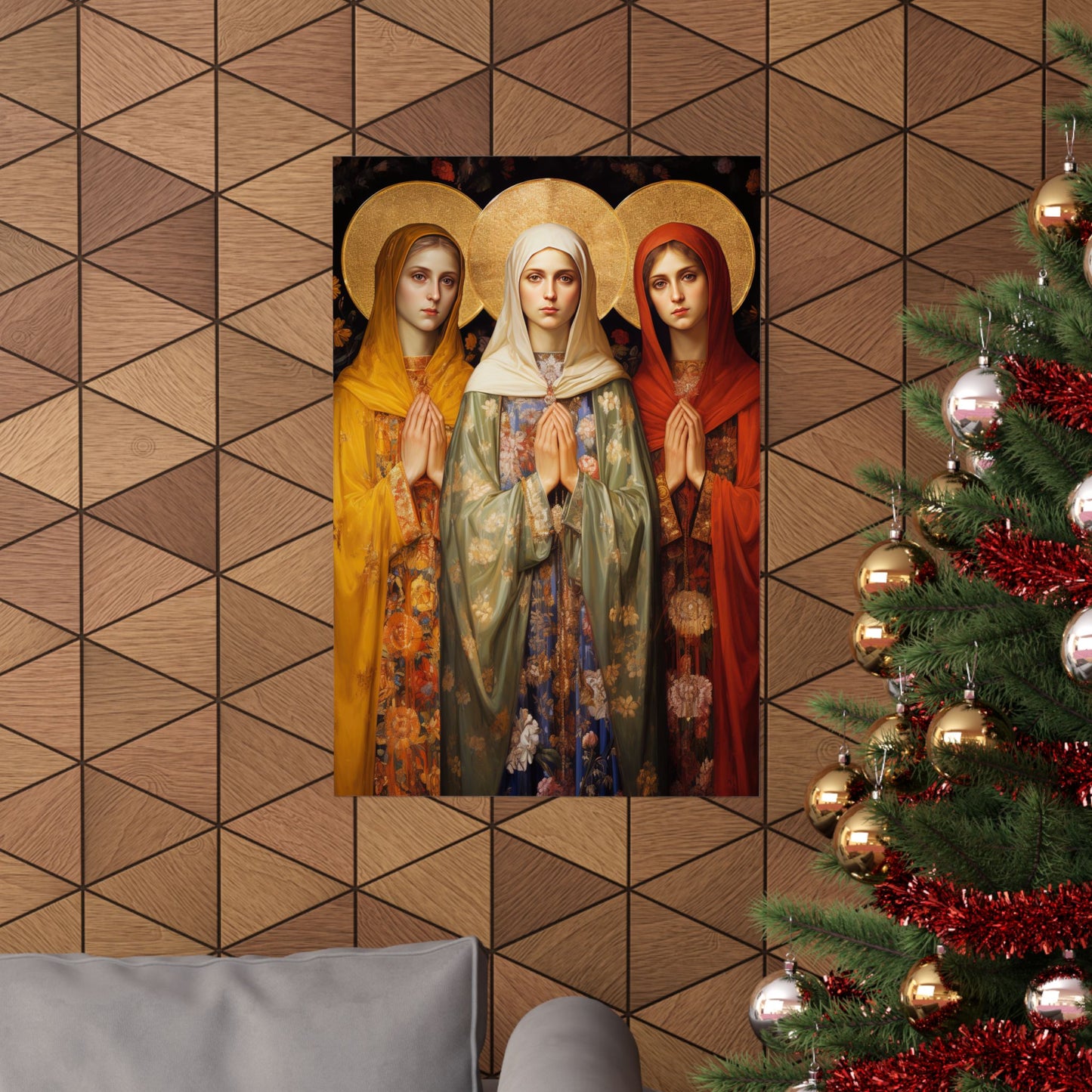 Saints Metrodora, Nymphodora and Menodora - Sanctified Souls Print - Multiple Sizes - Premium Matte Vertical Posters