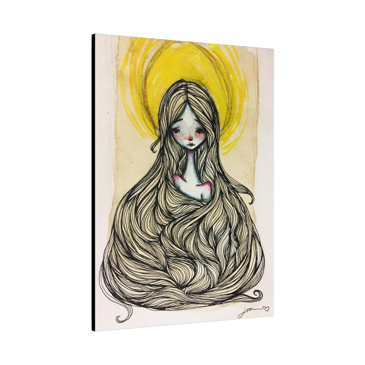 Saint Agatha of Sicily Canvas Print - Hand-Drawn Catholic Art Print | Christian Sacred Wall Art | Sanctified Solocosmo Religious Artwork