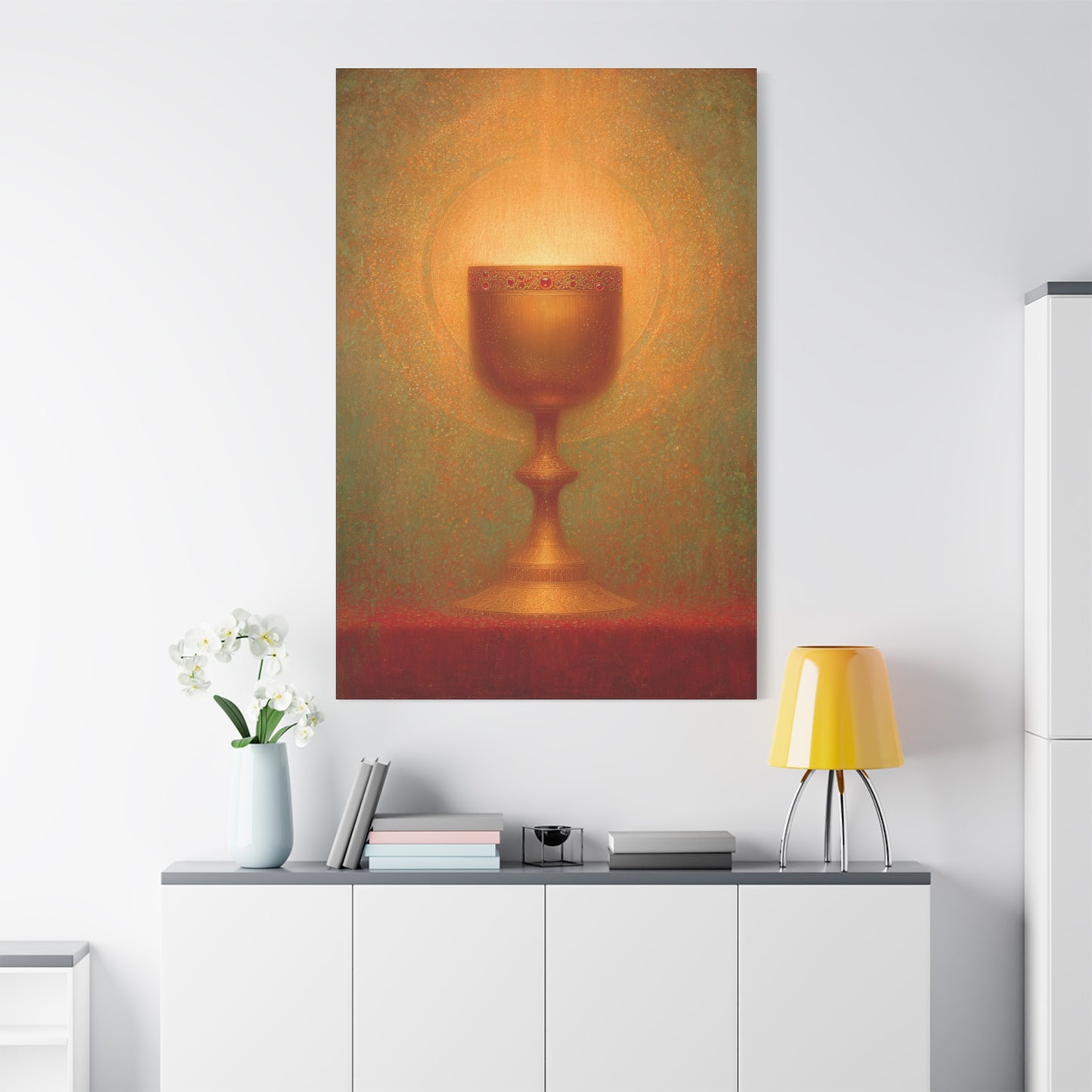 Chalice of the Lamb, Light of the World - The Holy Grail - Gallery Wrapped Canvas - Print - Religious Art for your Home - Catholic Art