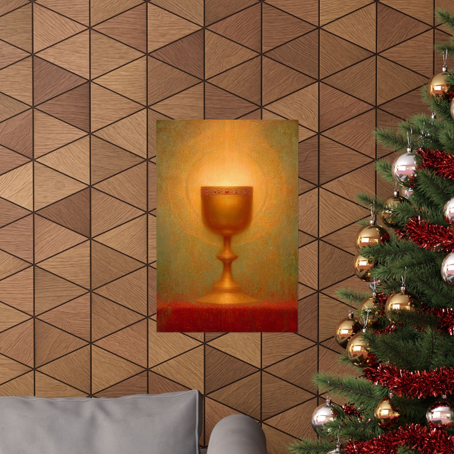 Chalice of the Lamb, Light of the World - The Holy Grail - Sanctified Souls Print - Multiple Sizes - Premium Matte Vertical Posters