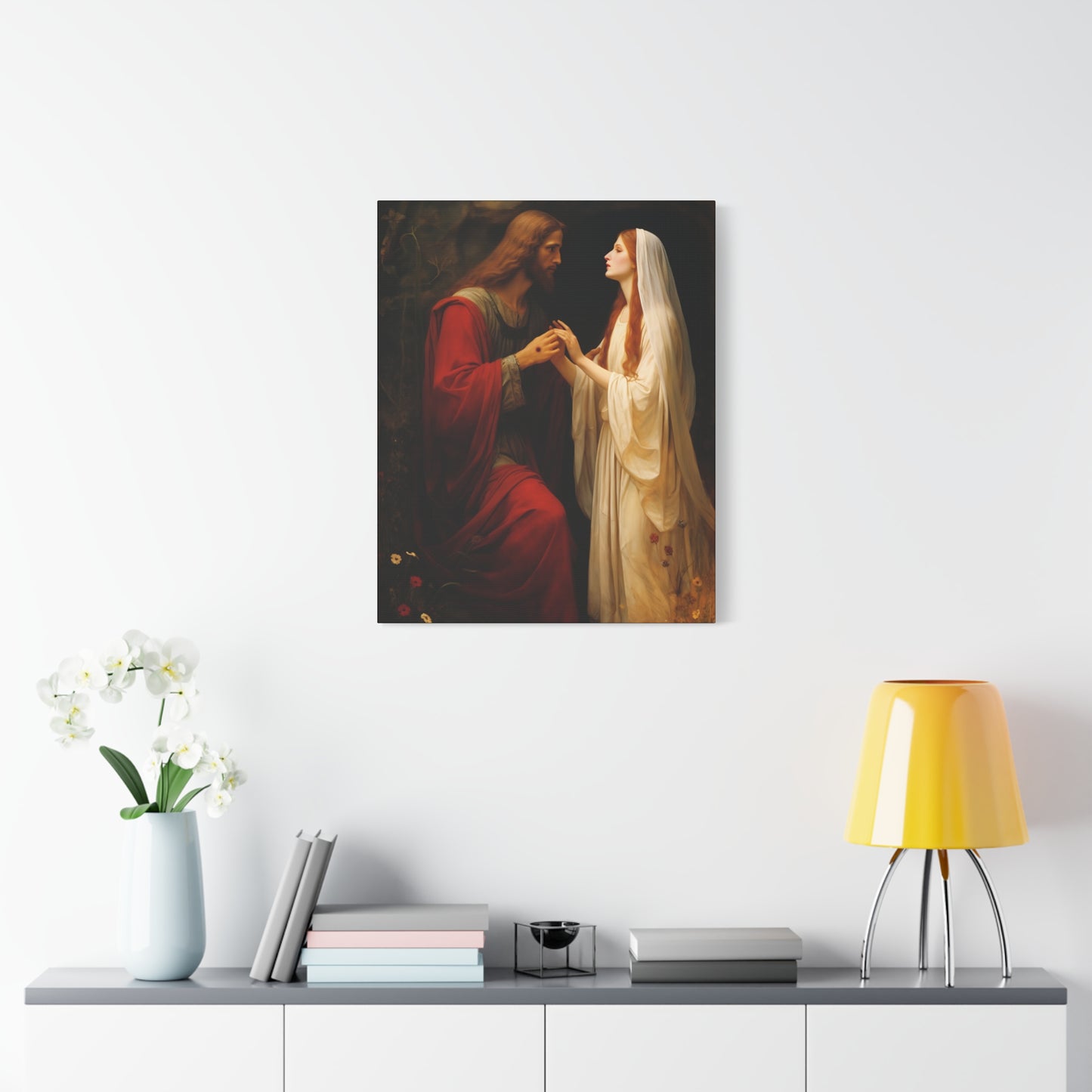 Revelation of Redemption Mary Magdalene and the Risen Christ - Gallery Wrapped Canvas - Sanctified Souls Print - Religious Art for your Home