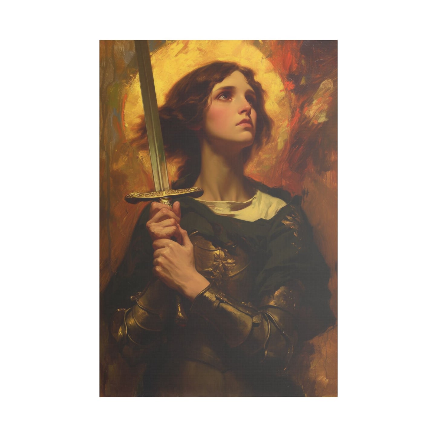 Portrait of Saint Joan of Arc - Museum Wrapped Canvas - Sanctified Souls Print - Religious Art for your Home