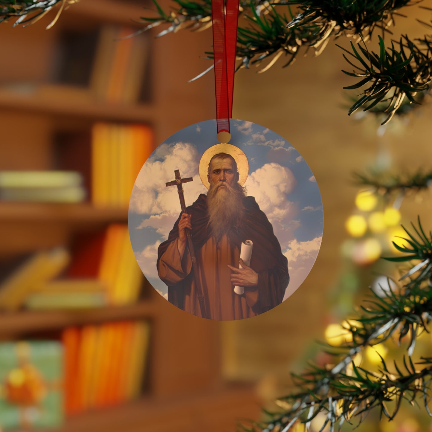 Saint Joannicus the Great / Loannikios of Mount Olympus - Metal Ornament - Religious Holiday Christmas Ornament and Keepsake