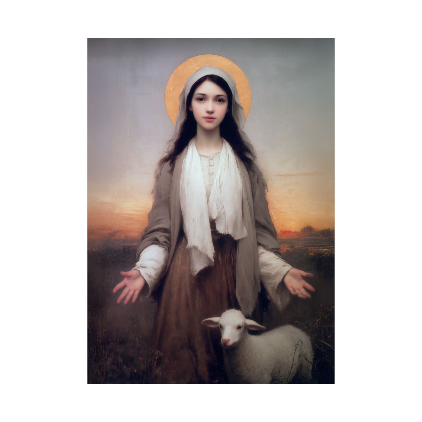 Saint Germaine Cousin - Sanctified Souls Print - Multiple Sizes - Premium Matte Vertical Posters