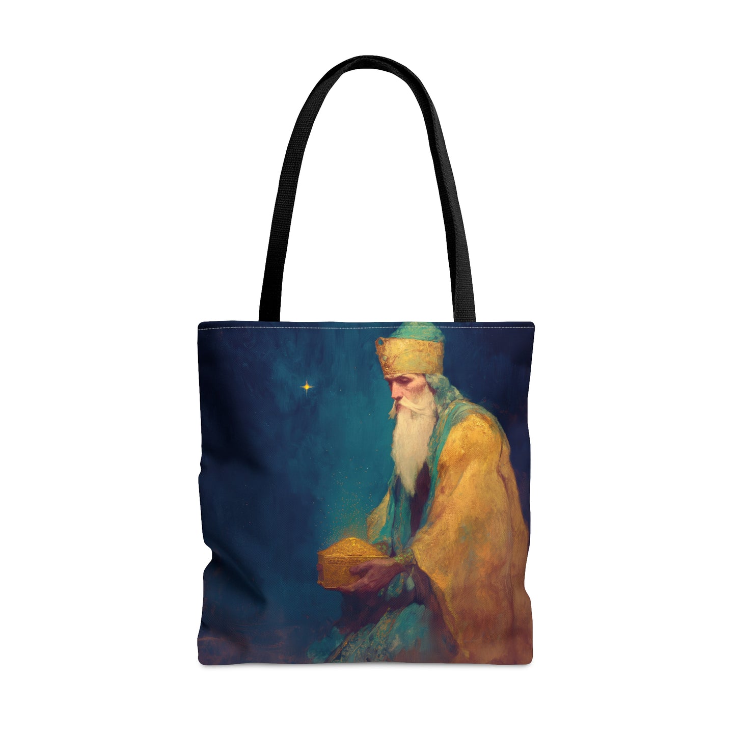 Caspar and the Offering of Worship - 3 Wise Men - Tote Bag - Large Medium Small Faith Art Bag - Re usable Tote Purse - Double Sided
