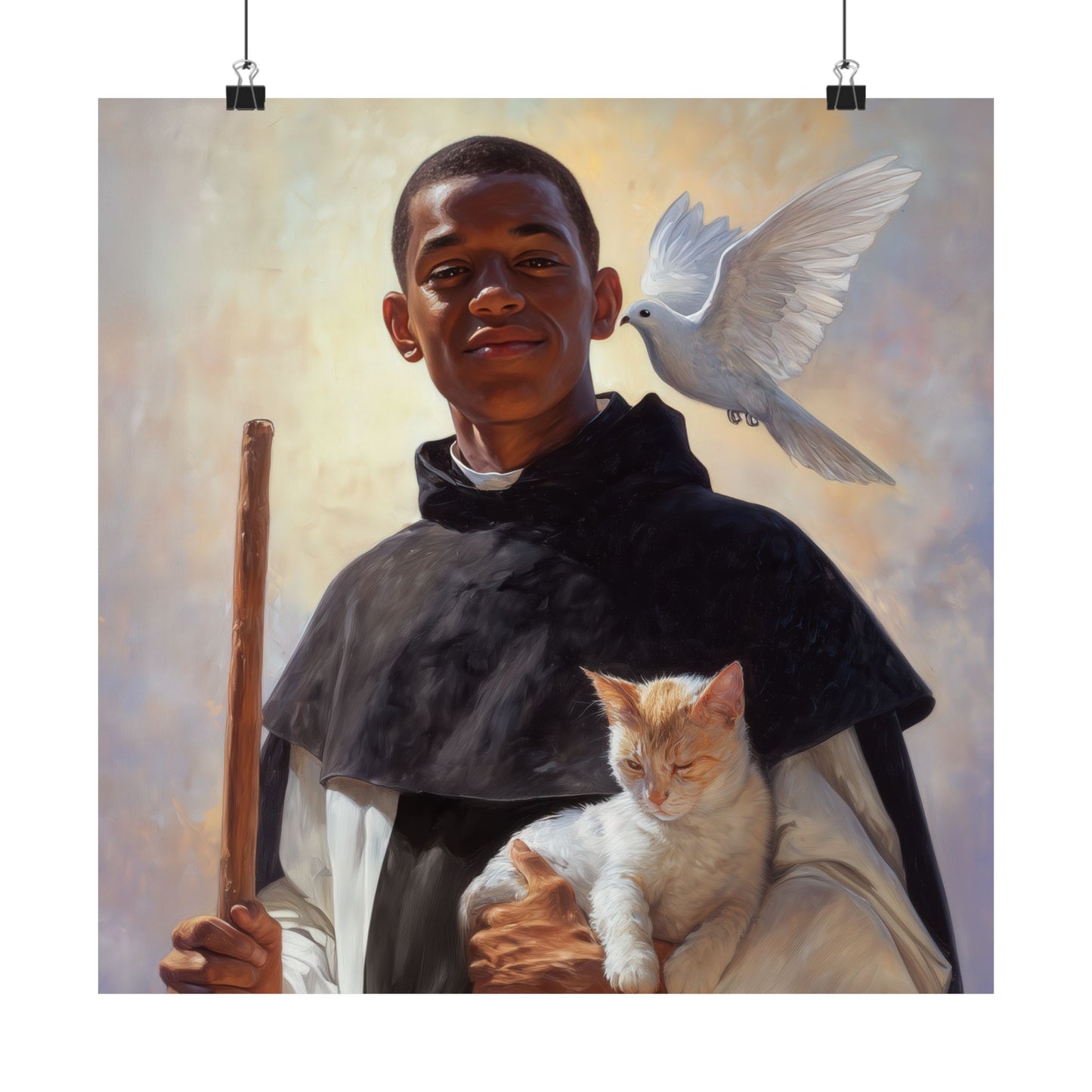 Saint Martin de Porres - Sanctified Souls Print - Multiple Sizes - Premium Matte Vertical Posters
