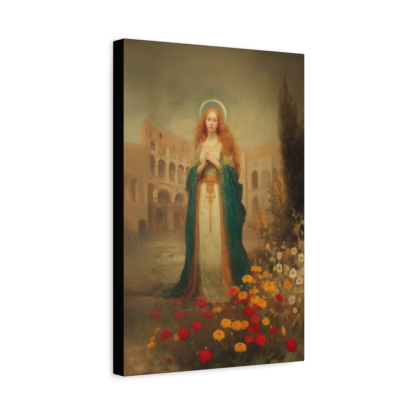 Saint Justina - Multiple Sizes - Catholic Home art - Museum Wrapped Canvas - Sanctified Souls Print - Catholic Martyr Art