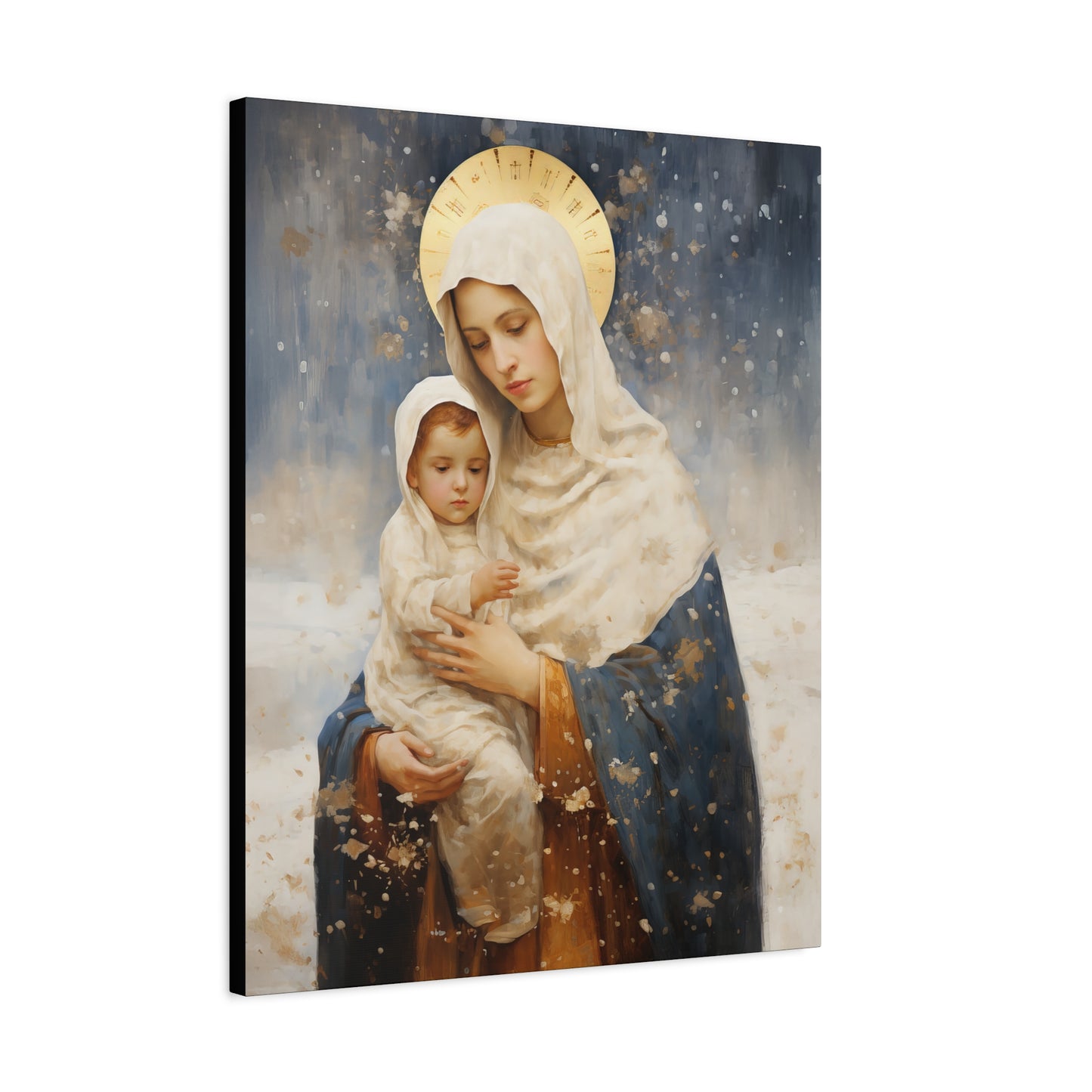 Winter's Grace : Our Lady of the Snows Canvas Print - Multiple Sizes - Catholic Home art - Gallery Wrapped Canvas - Sanctified Souls Print