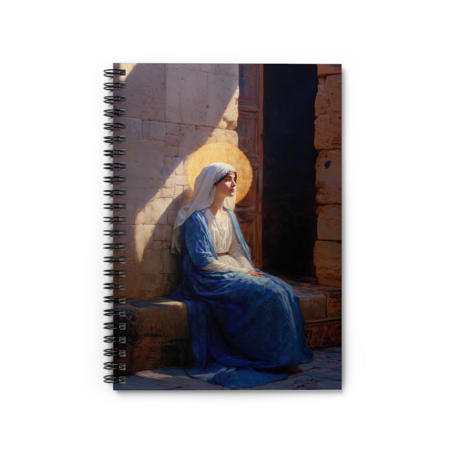 The Quiet Fiat That Split the Darkness, Mary's Yes - Sanctified Souls Art - Religious Based Notebook - Spiral Notebook