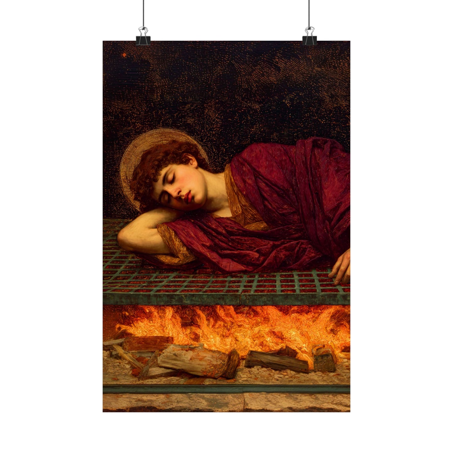 Saint Lawrence  - Sanctified Souls Print - Multiple Sizes - Premium Posters - Catholic Art - Christian Home Decor Artwork