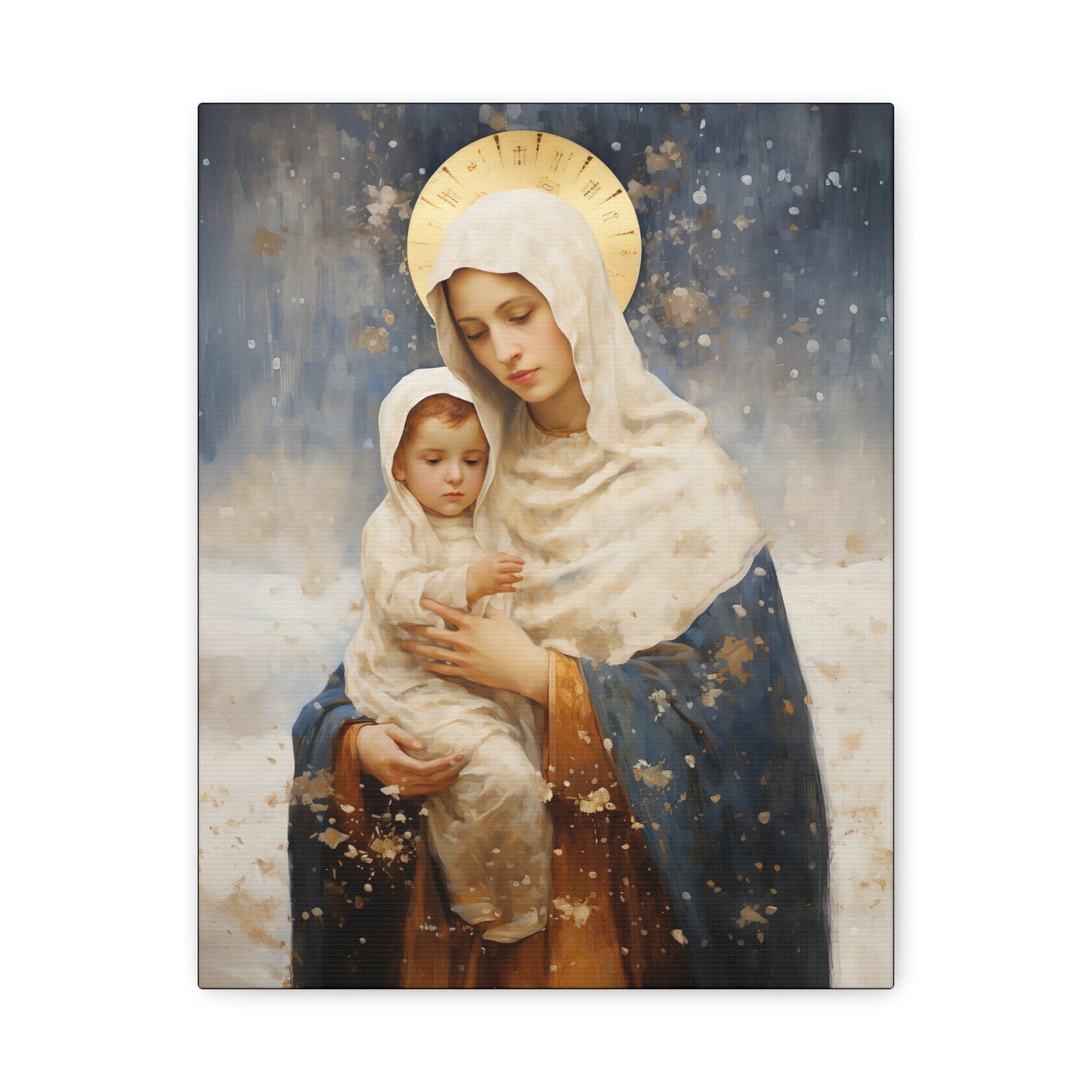 Winter's Grace : Our Lady of the Snows Canvas Print - Multiple Sizes - Catholic Home art - Gallery Wrapped Canvas - Sanctified Souls Print