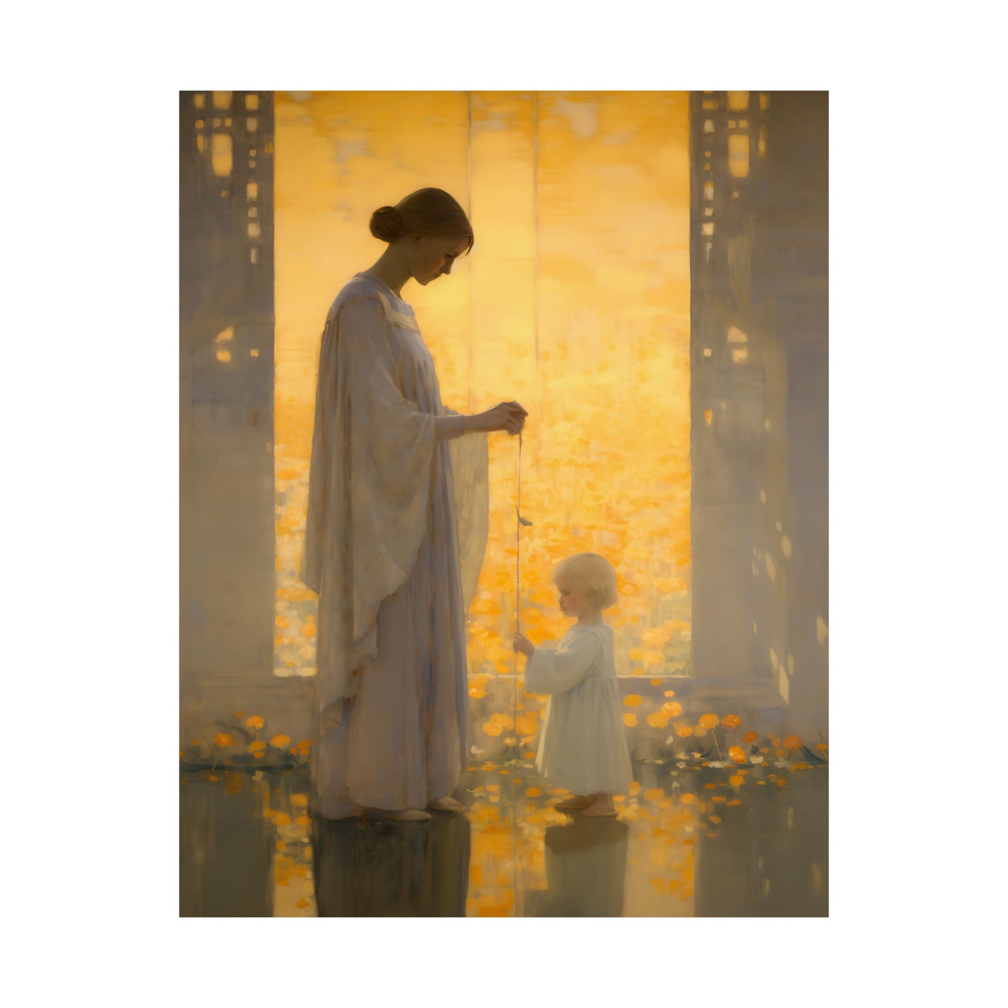 Mother of Serenity Print - Sanctified Souls Print - Multiple Sizes - Premium Matte Poster - Mother's Print - Nursery Art - Mother and Child