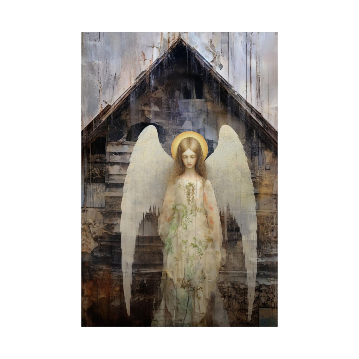 The Unseen Protector - Sanctified Souls Print - Multiple Sizes - Premium Matte Vertical Poster - Guardian Angel