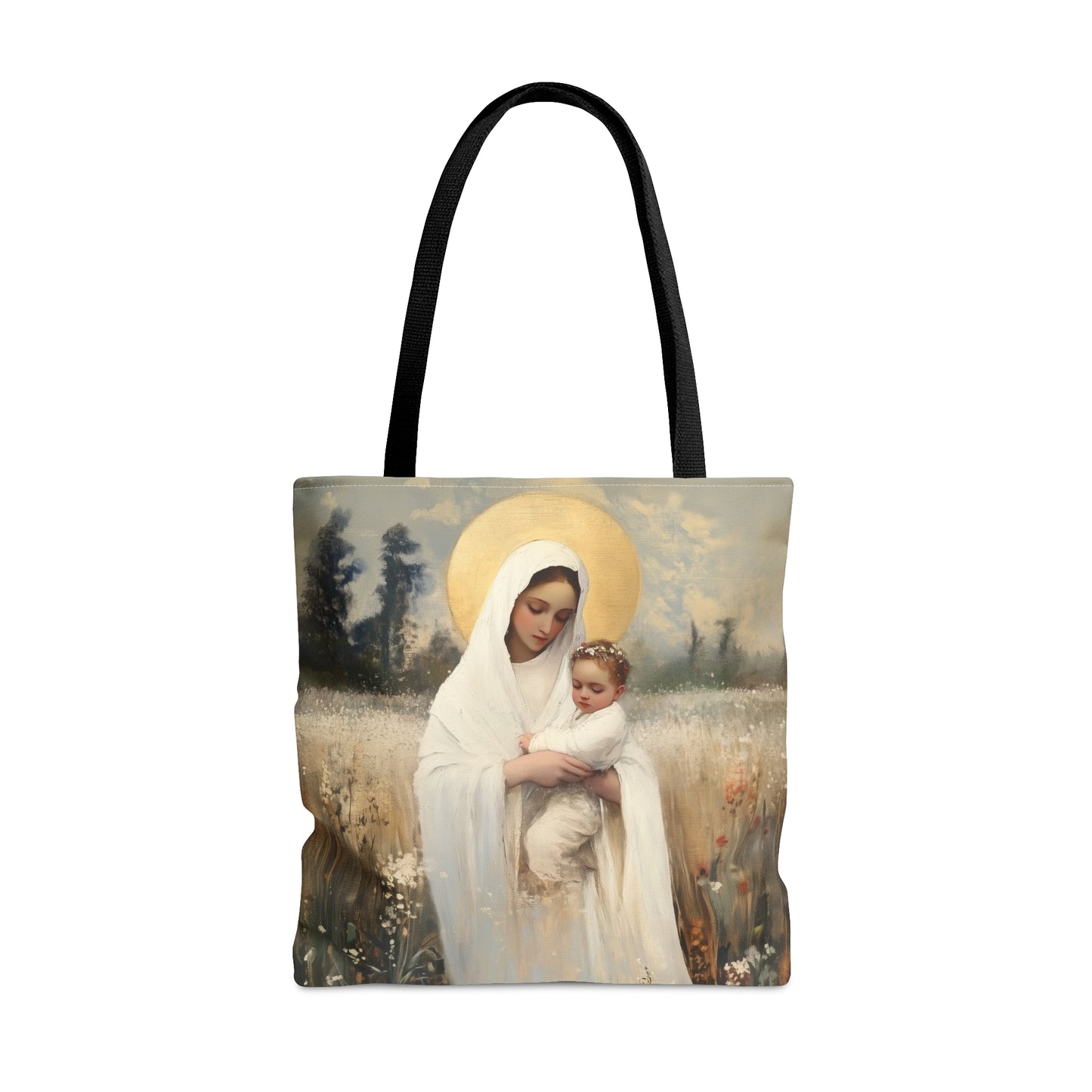Our Lady of the Prairie - Tote Bag - Large Medium Small Faith Art Bag - Bible Study Faith Purse - Double Sided