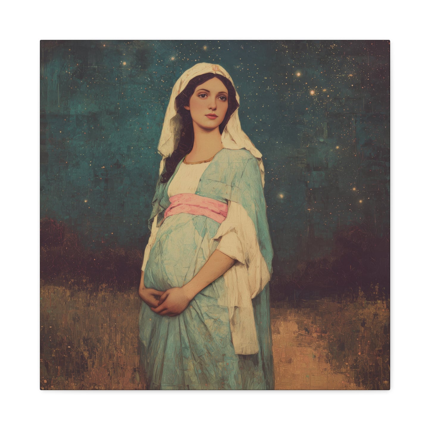 Our Lady of 'O' - Our Lady of Expectation - Mother Mary - Marian Art - Gallery Wrapped Canvas - Print - Catholic Art Print