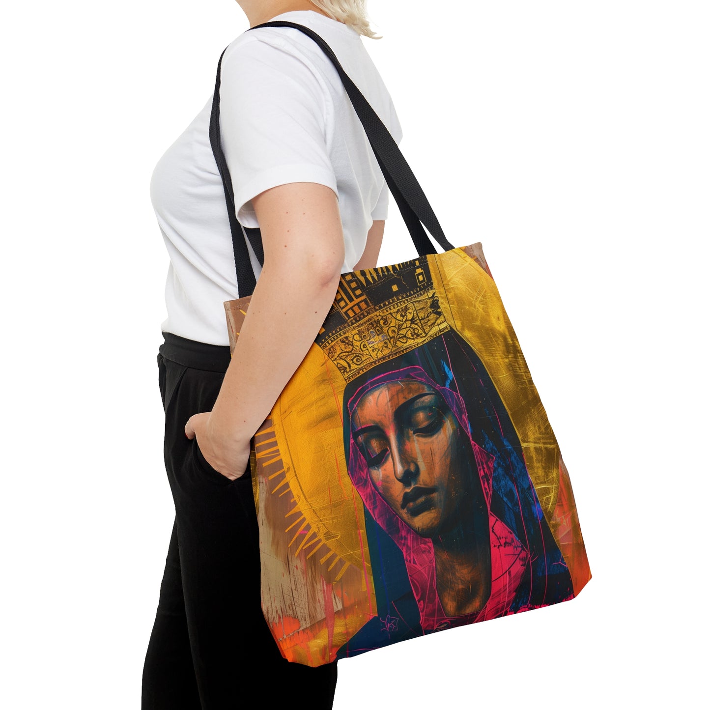 Mother Mary - Queen of the Universe  Tote Bag - Large Medium Small Faith Art Bag - Catholic Faith Purse - Religious Carry All