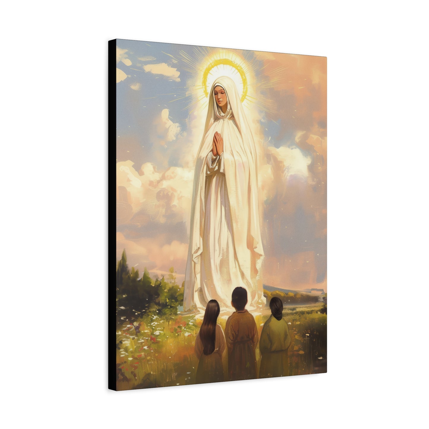 Our Lady of Fátima - Gallery Wrapped Canvas - Print - Religious Art for your Home - Catholic art print - prayer room art