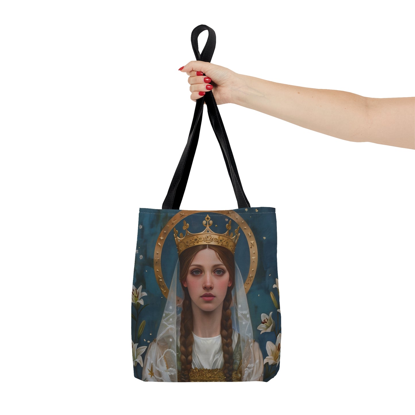 Saint Isabel of France Tote Bag - Three sizes - Large Medium Small Faith Art Bag - Catholic purse - Double Sided - Patron Saint Art