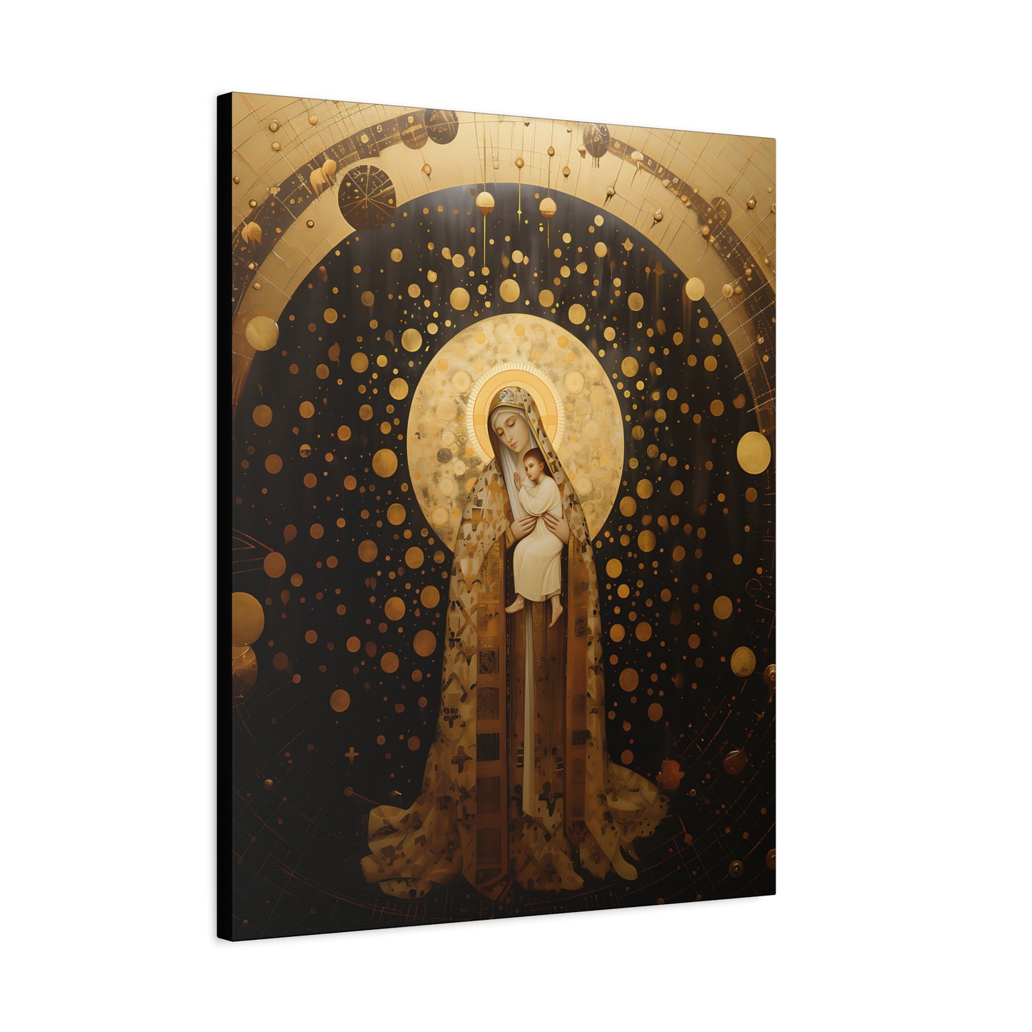 The Golden Mary - Mary the Blessed Virgin - Gallery Wrapped Canvas - Sanctified Souls Print - Religious Art for your Home - Pop Art