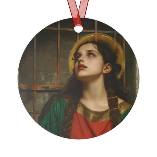 Saint Juliana of Nicomedia Metal Ornament - Religious Holiday Christmas Ornament and Keepsake - Double sided