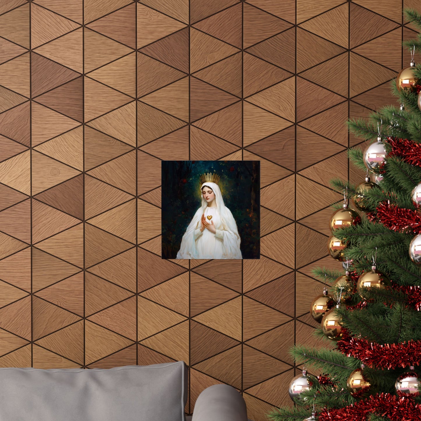 Our Lady of Beauraing - Our Lady of the Golden Heart - Marian Art - Sanctified Souls Print - Multiple Sizes - Premium Vertical Posters