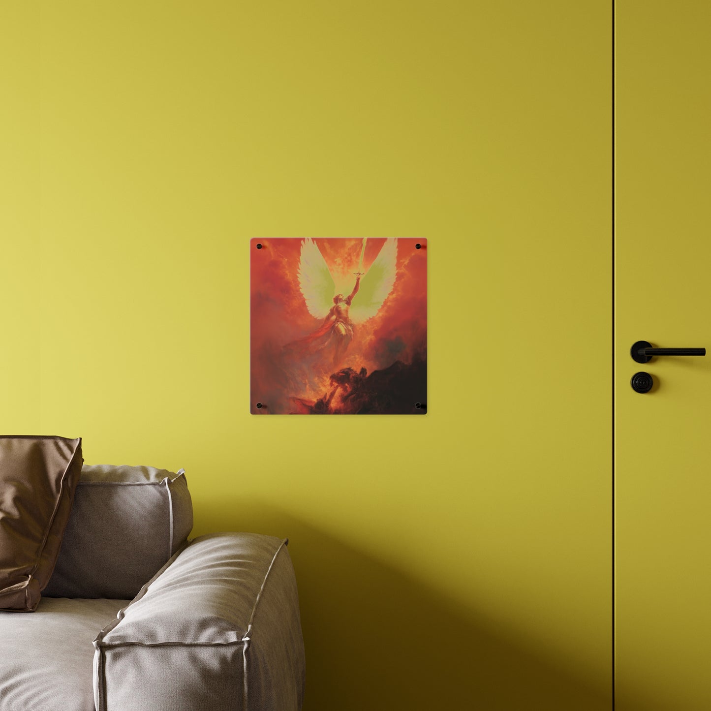 Saint Michael the Archangel  Wall Art Panel - Ready to Hang Acrylic Print - Catholic Saint Art - Patron Saint Print - No Frame needed