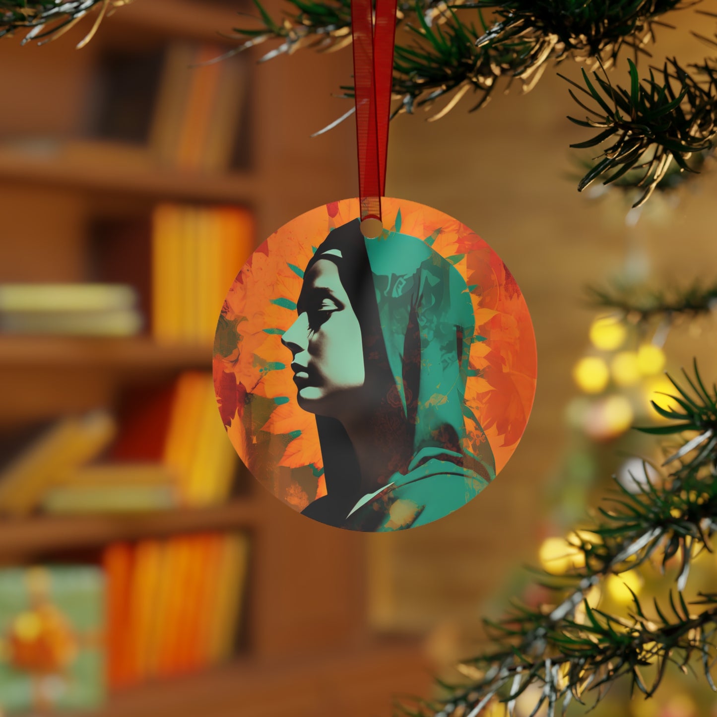 Heavenly Guadalupe - Metal Ornament - Religious Holiday Christmas Ornament and Keepsake - Double sided - Our Lady