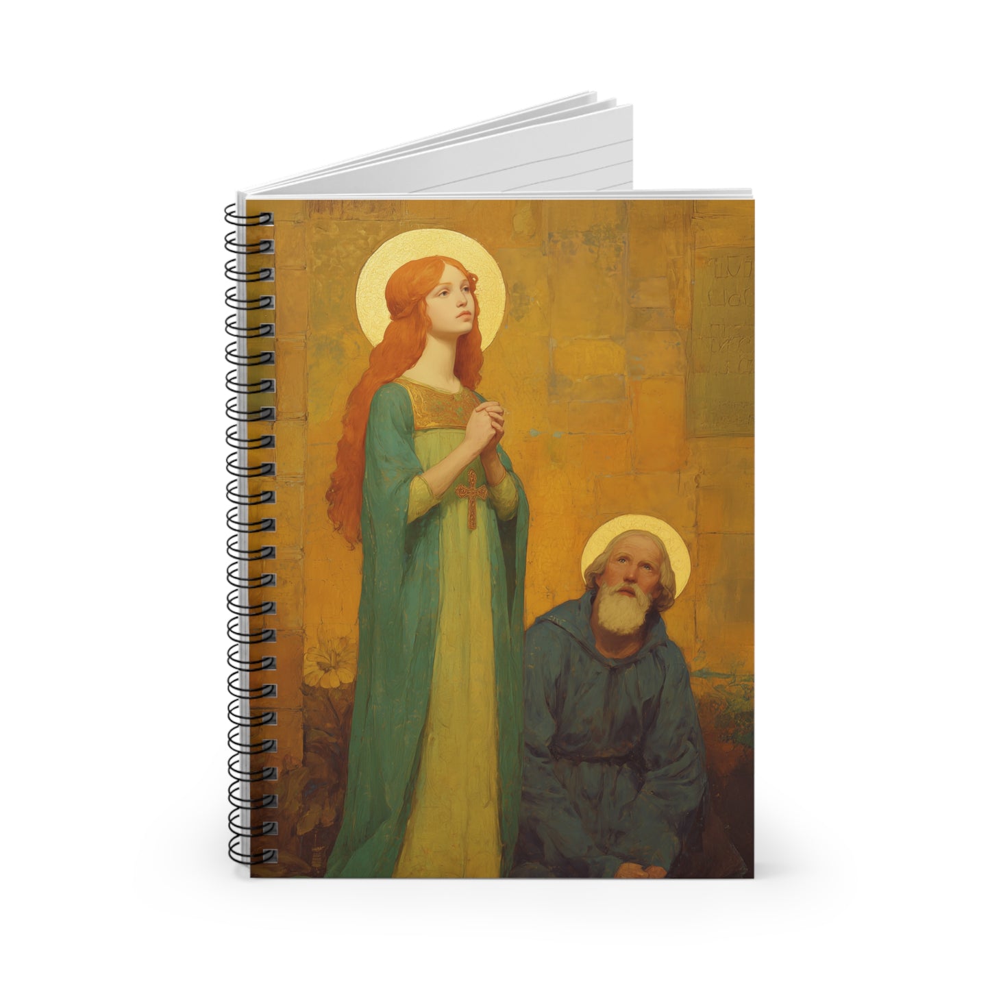 Saints Cyprian and Justina - Sanctified Souls Art - Religious Based Notebook - Spiral Notebook - Prayer journal - Martyr Art