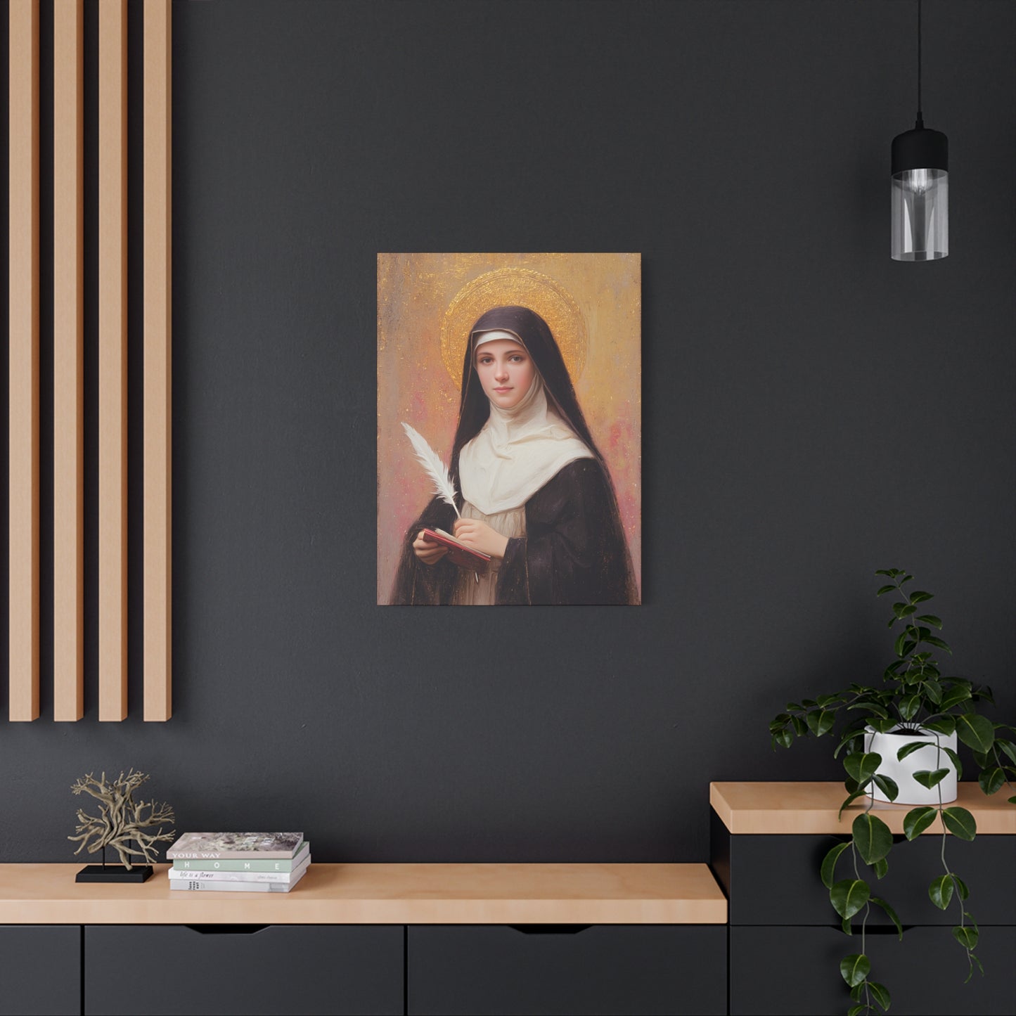 Saint Mechtildis / Mechtide of Hefta / Mechthild of Hackeborn - Gallery Wrapped Canvas - Print - Religious Art for your Home - Catholic Art