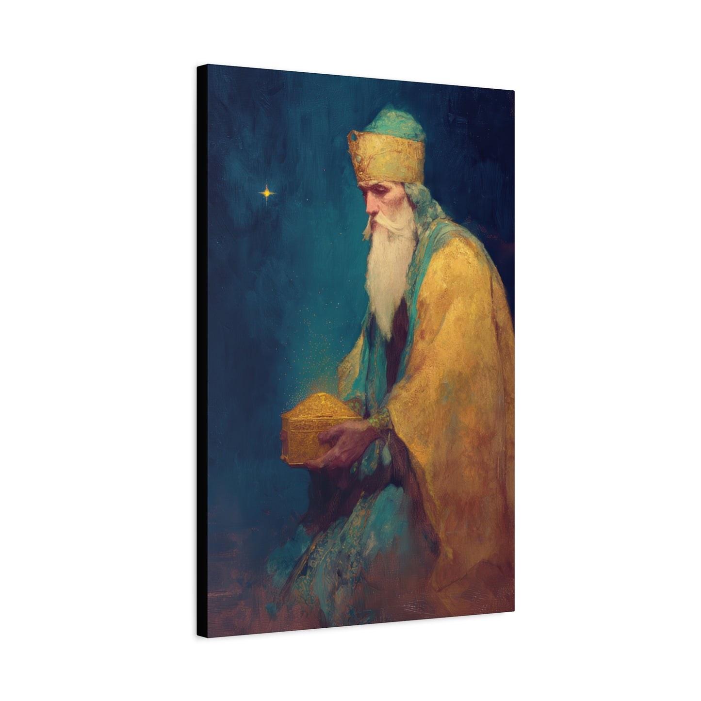 Caspar and the Offering of Worship - 3 Wise Men - Gallery Wrapped Canvas - Print - Religious Art for your Home - Catholic