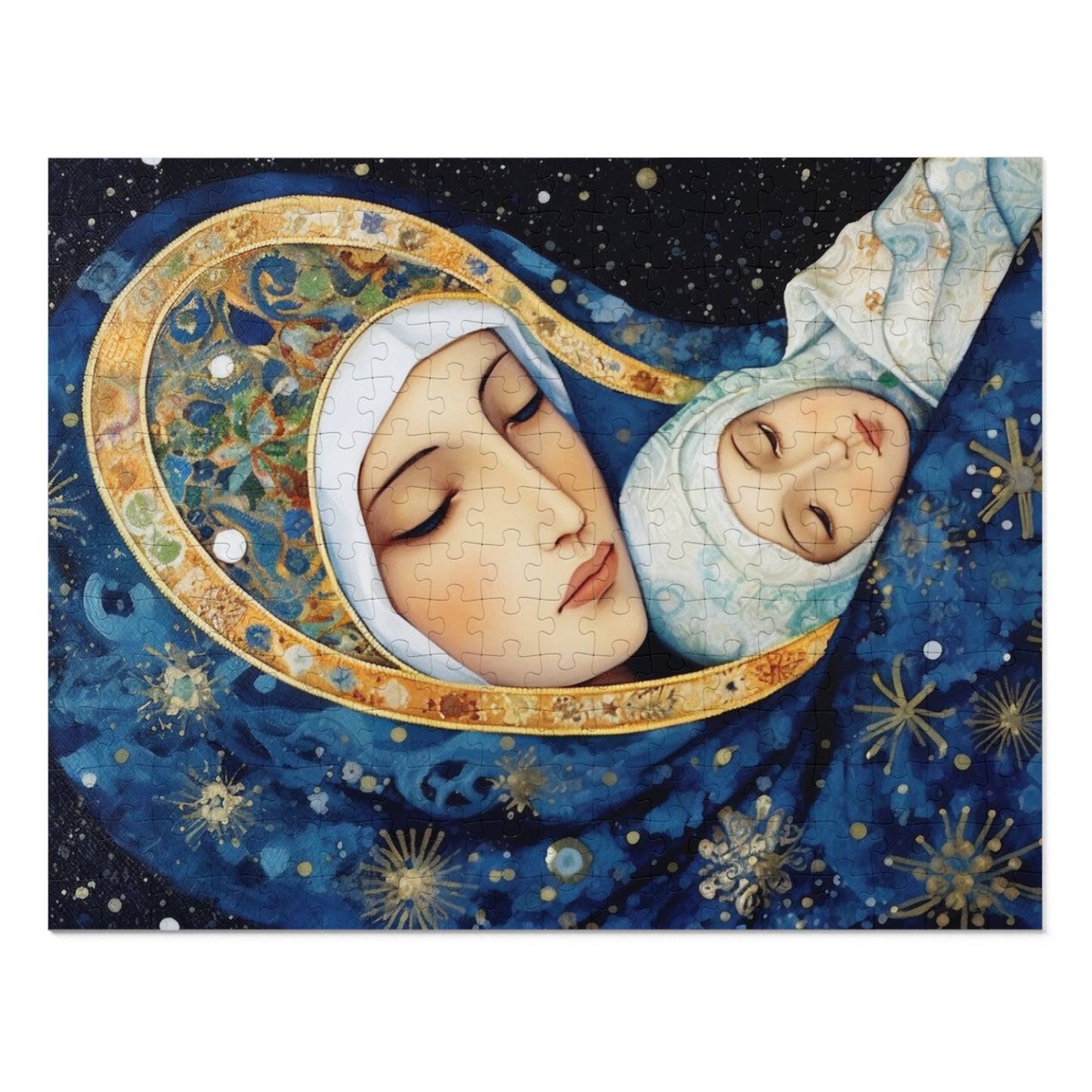 Snowfalls Embrace - Our Lady of the Snows - Puzzle and Keepsake Tin - Jigsaw Puzzle (30, 110, 252, 500,1000-Piece) - Religious Puzzle