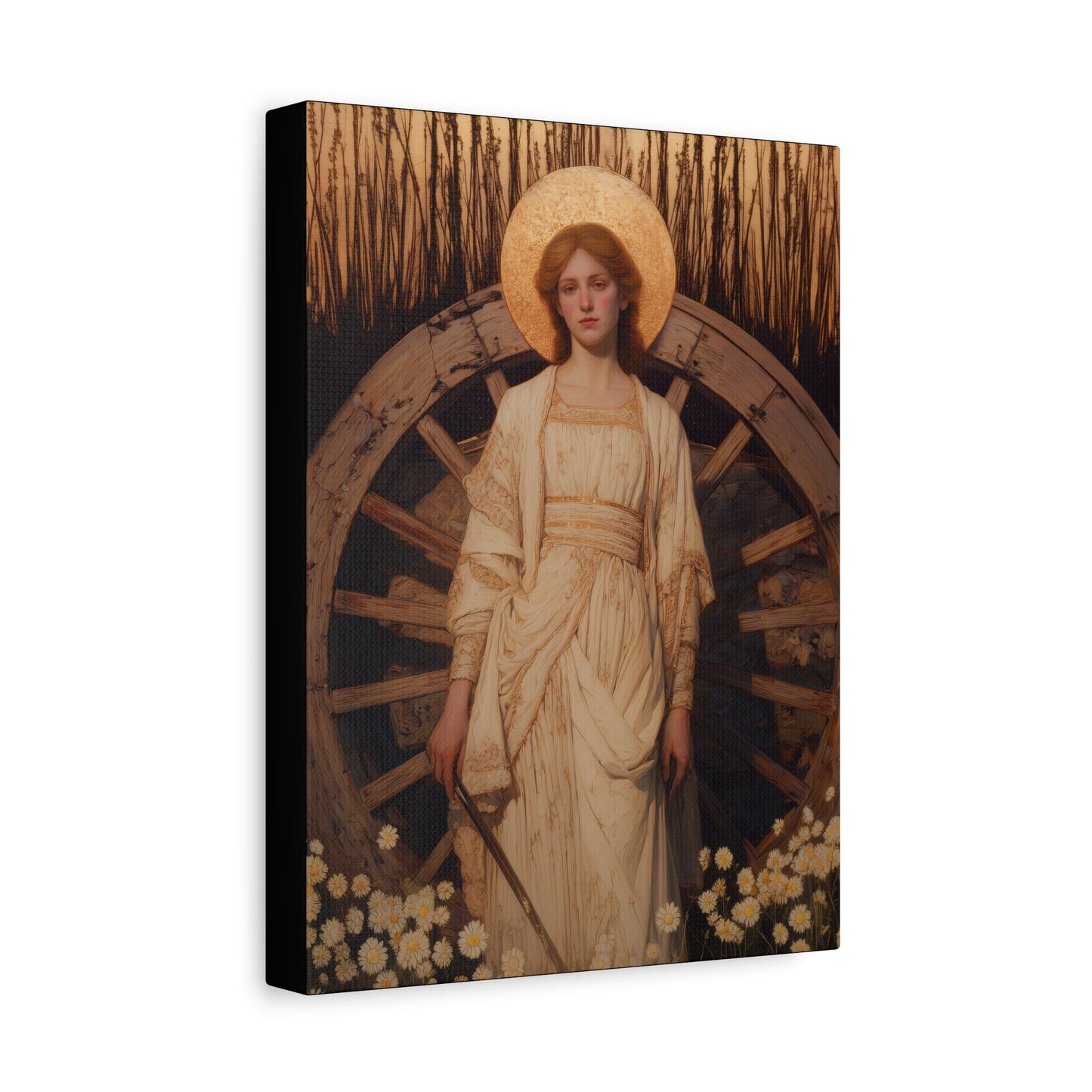 Saint Catherine of Alexandria -  Museum Wrapped Canvas - Sanctified Souls Print - Religious Art for your Home - Catholic Patron Saint Art