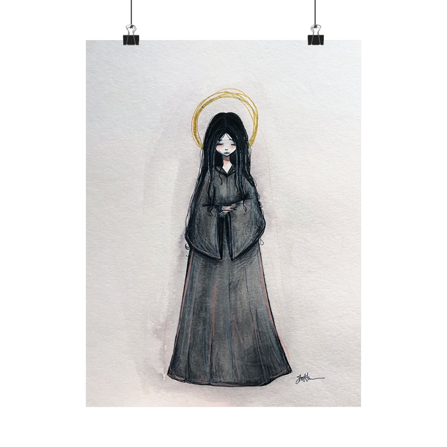 Blessed Mary Magdalen Kiota Hand-Drawn Catholic Art Print | Martyrs of Japan Devotional Wall Art | Sanctified Solocosmo Religious Poster
