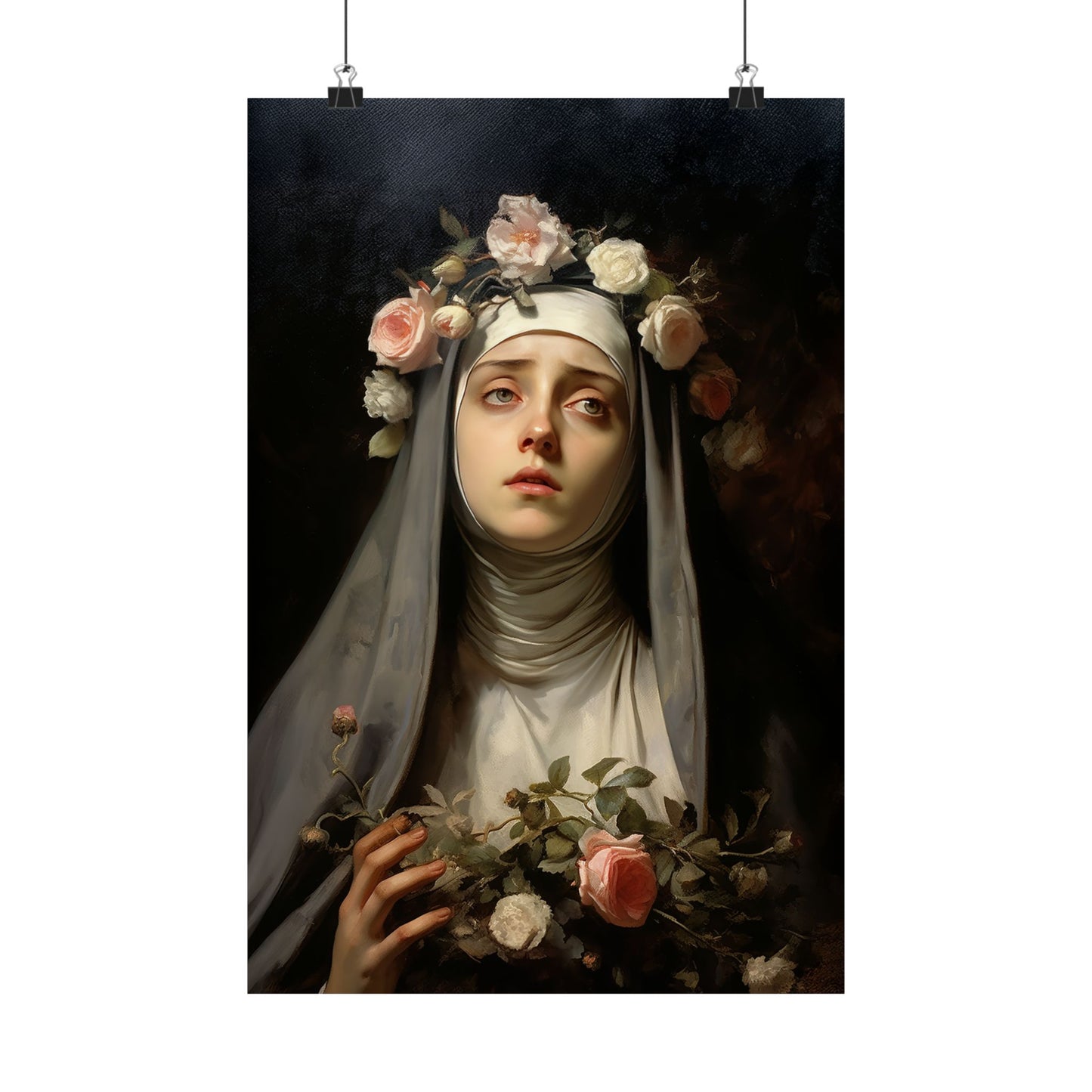 Saint Rose of Lima - Sanctified Souls Print - Multiple Sizes - Premium Matte Vertical Posters - Patron Saint of Florists