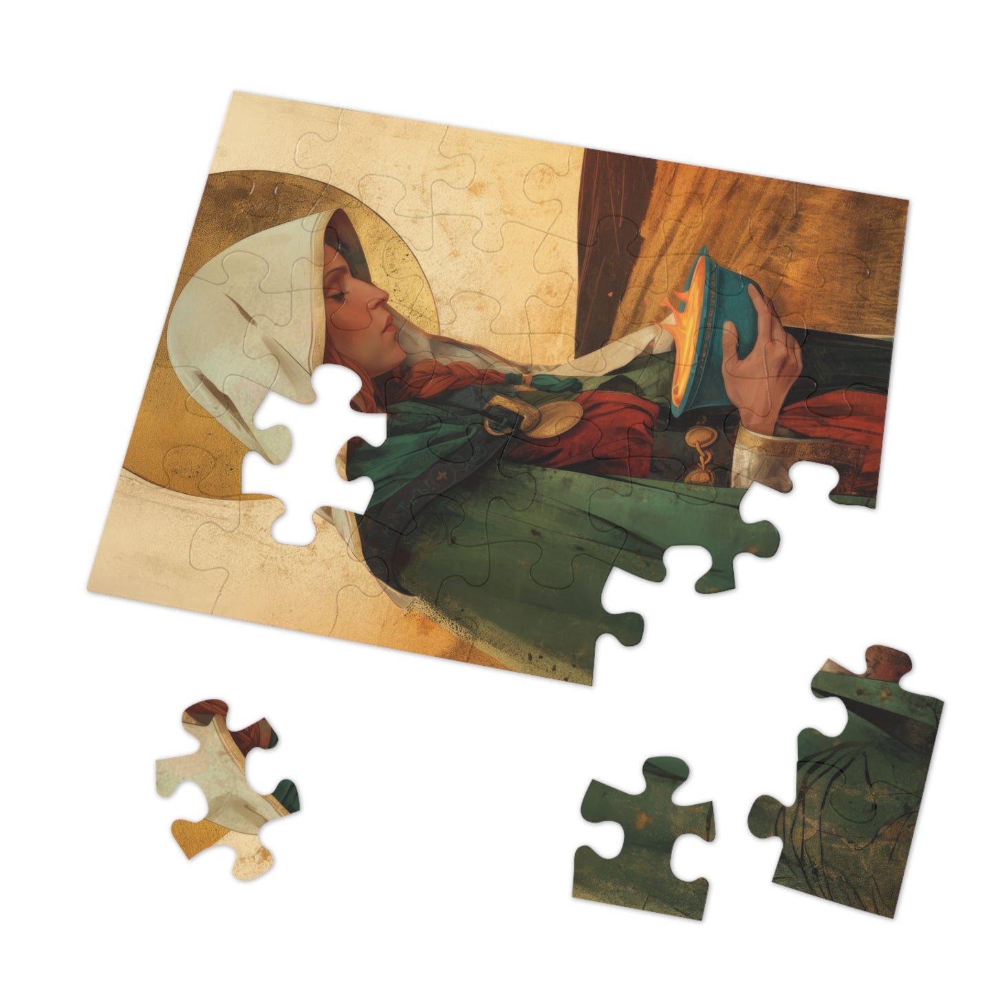 Saint Brigid of Ireland / Kildare - Puzzle and Keepsake Tin - Religious (30, 110, 252, 500,1000) - Religious Puzzle - Gifts for Catholics