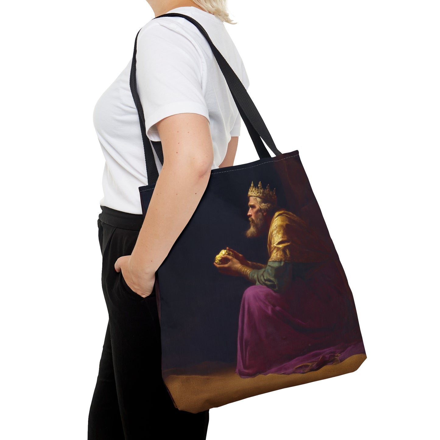 Melchior and the Gift Fit for a King - 3 Wise Men - Tote Bag - Large Medium Small Faith Art Bag - Re usable Tote Purse - Double Sided