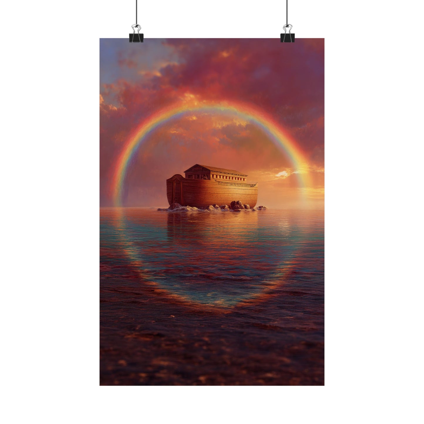 Sheltered Beneath the Covenant Sky - Noah's Ark - Sanctified Souls Print - Multiple Sizes - Premium Matte Vertical Posters