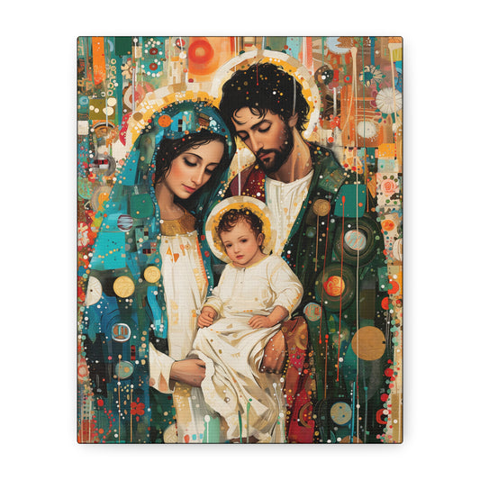 Eternal Light - Mary, Joseph, and the Christ Child - Museum Wrapped Canvas - Sanctified Souls Print - Religious Art - Holy Family Art