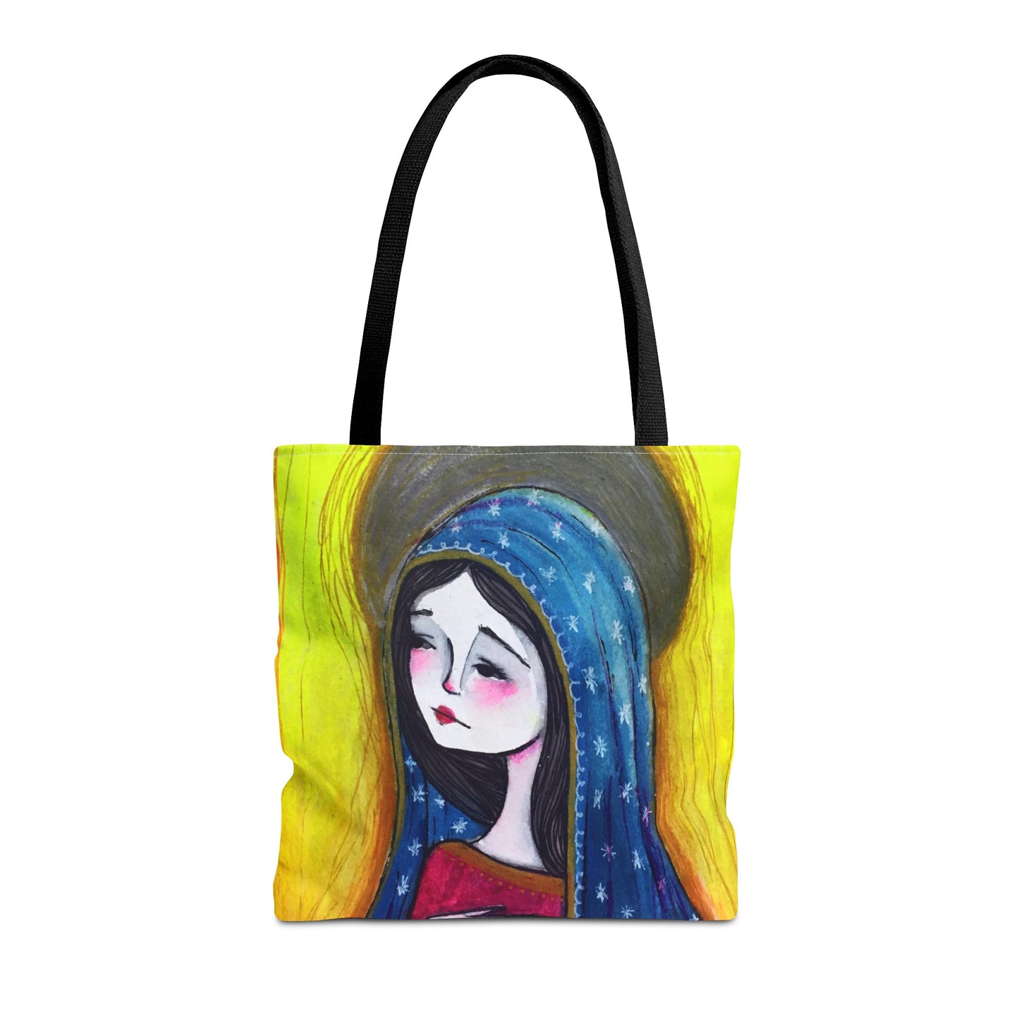Our Lady of Guadalupe Tote - Hand-Drawn Catholic Art - Prayer Bag | Marian Devotional Tote | Sanctified Solocosmo Religious Tote
