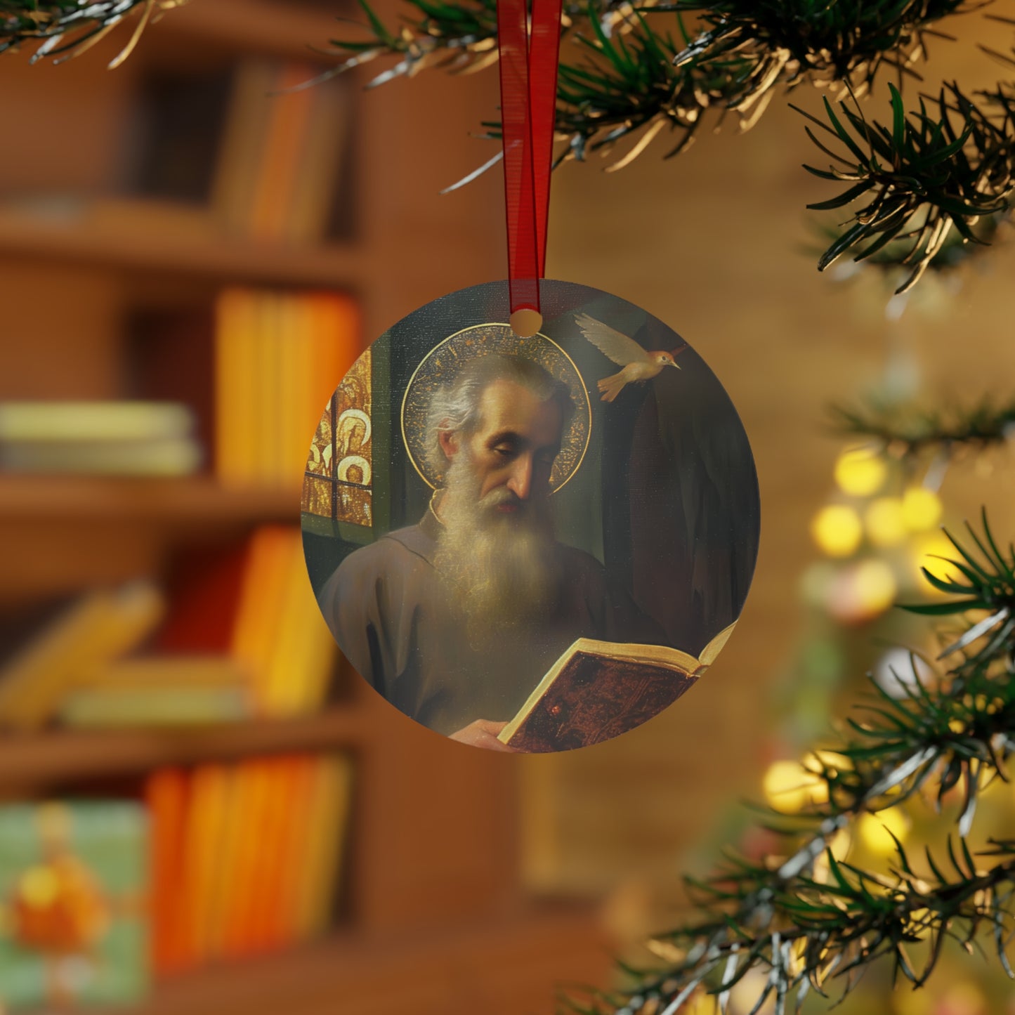 Saint Issac of Armenia  Metal Ornament - Religious Holiday Christmas Keepsake - Religious Catholic Tree Ornament - Christmas Gift