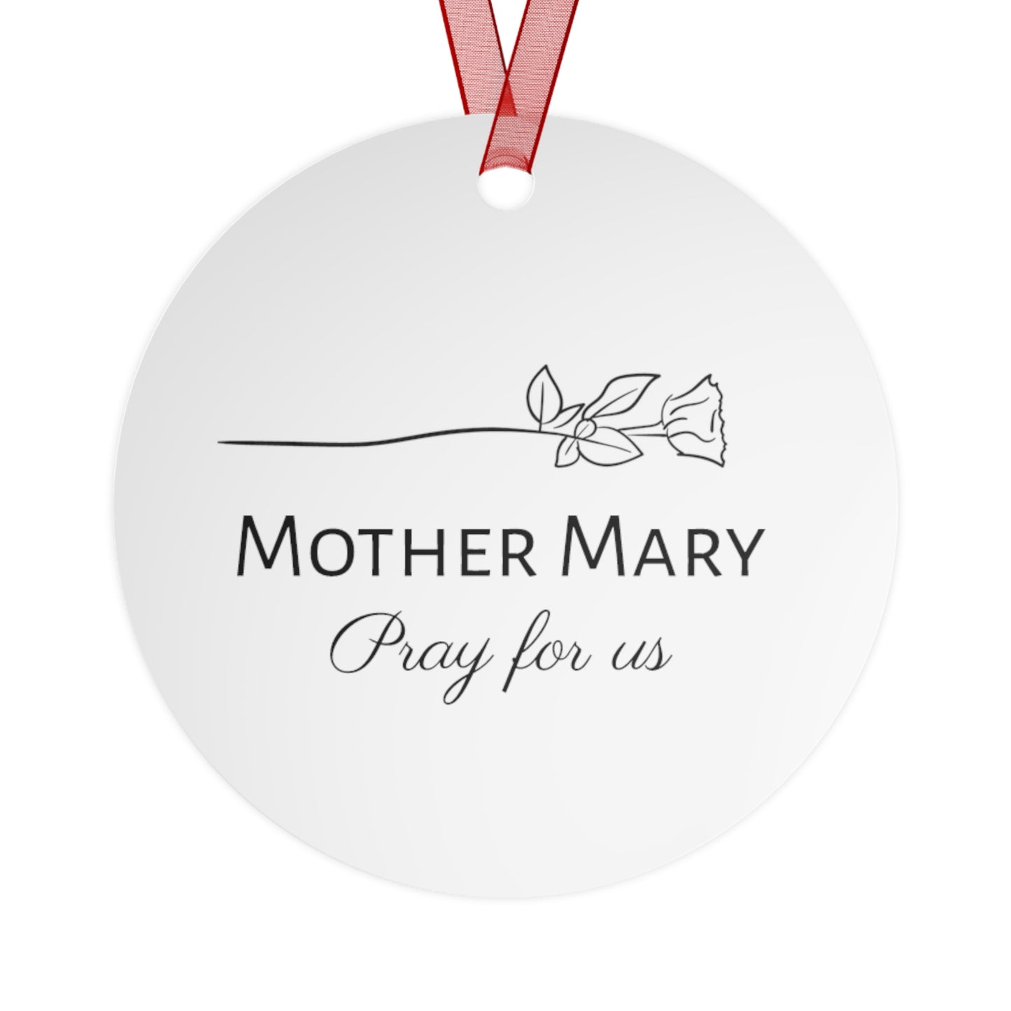 Mary the Blessed Virgin Metal Ornament - Religious Holiday Christmas Ornament and Keepsake - Double sided - Prayer Ornament - Black Madonna