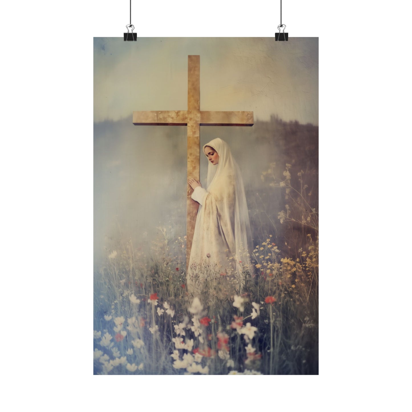 The Feast of the Exaltation of the Holy Cross - Sanctified Souls Print - Multiple Sizes - Premium Posters - Catholic Art - Christian Home