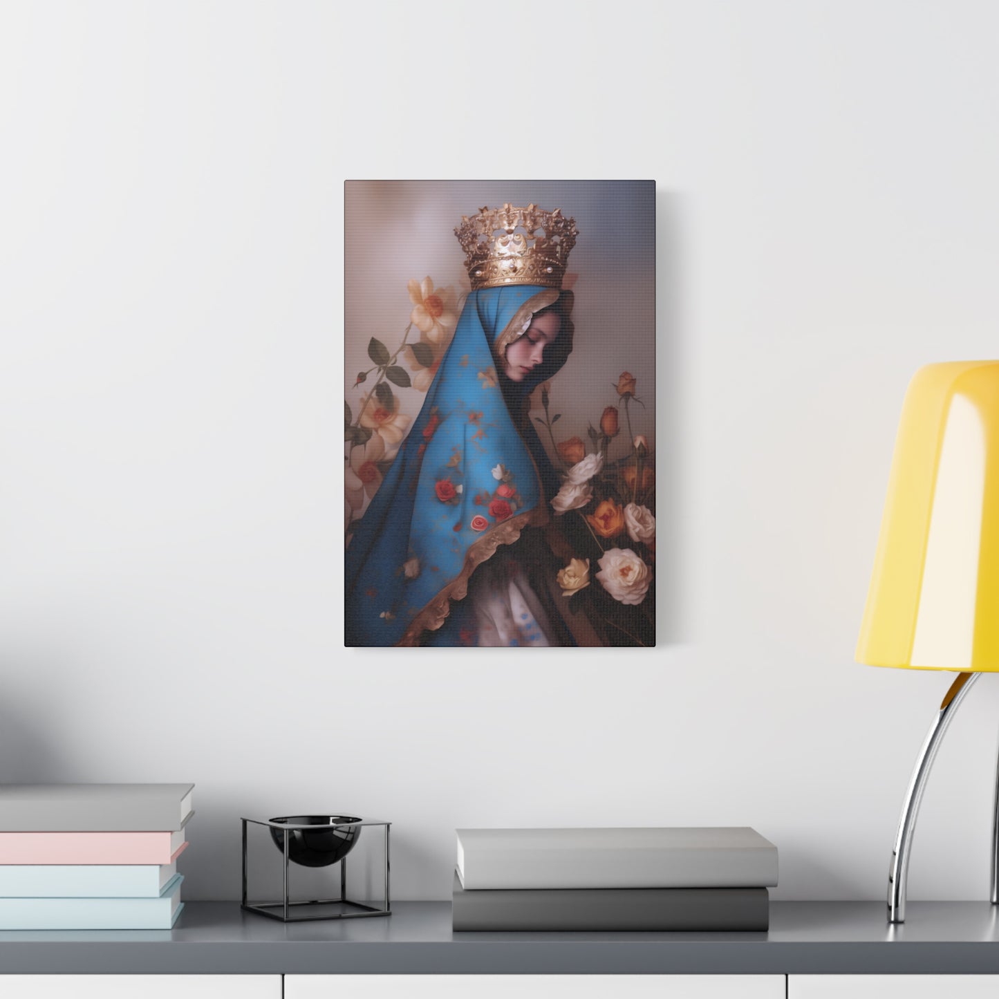 Our Lady of the Roses - Gallery Wrapped Canvas - Print - Religious Art for your Home - Catholic Art