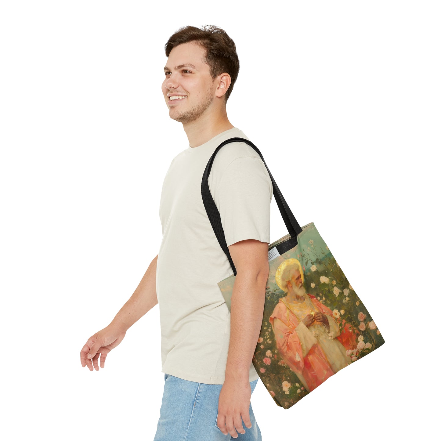 Saint Valentine - Tote Bag - Large Medium Small Faith Art Bag - Bible Study Faith Purse - Double Sided Prayer Tote